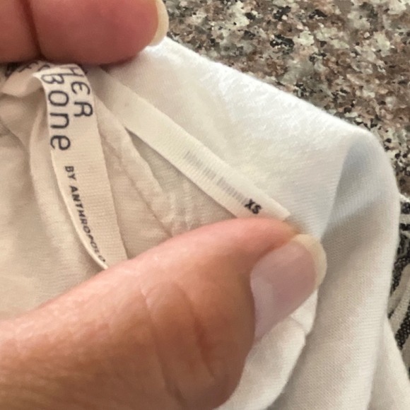 Feather Bone Anthropologie Stripe Embroidered Sleeve Tunic‎ Dress Women Size XS - Picture 11 of 13